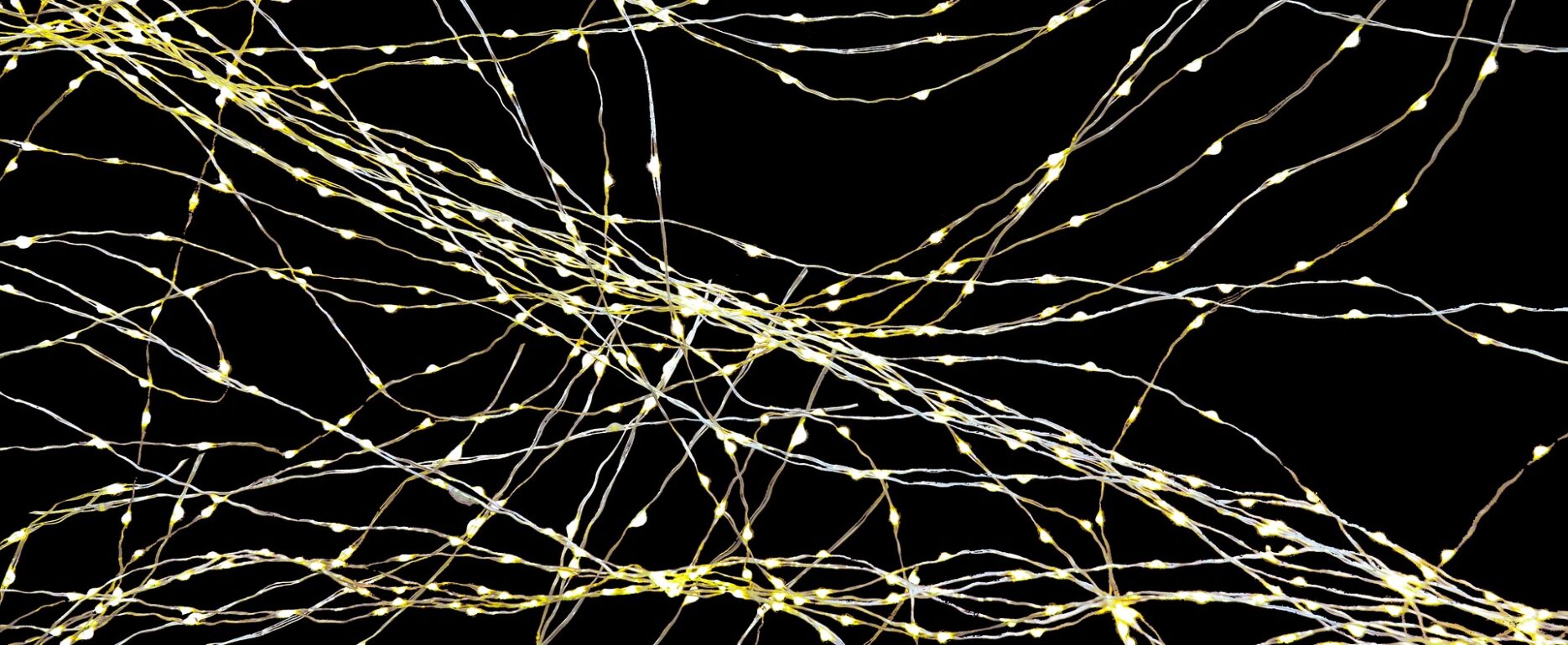 Sensorineural Hearing Loss. Web of connections with black background.